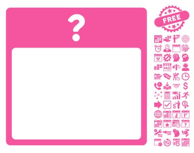 Bonus ile bilinmeyen gün takvim sayfa düz vektör simgesi