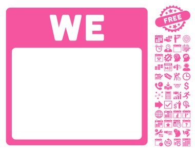 Çarşamba ile Bonus sayfa düz vektör simge takvim