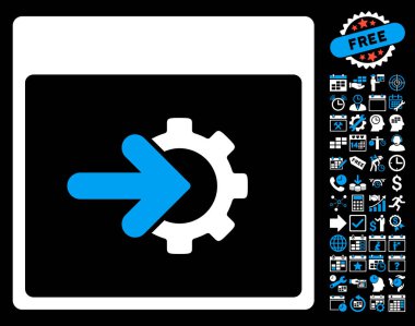 COG Tümleştirme takvim sayfa düz vektör simge Bonus ile