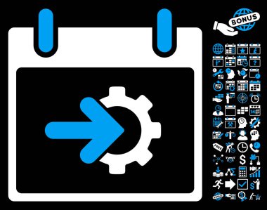 COG Tümleştirme takvim gün düz vektör simge Bonus ile