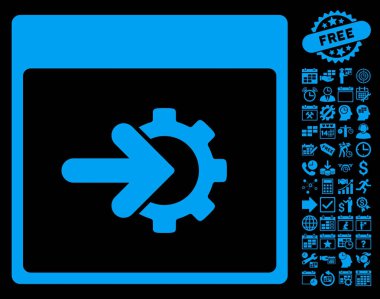 COG Tümleştirme takvim sayfa düz vektör simge Bonus ile