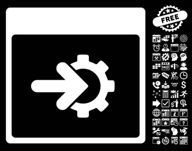 COG Tümleştirme takvim sayfa düz vektör simge Bonus ile