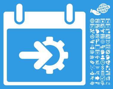 COG Tümleştirme takvim gün düz vektör simge Bonus ile