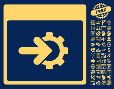 COG Tümleştirme takvim sayfa düz vektör simge Bonus ile