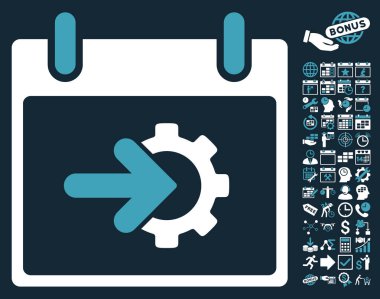 COG Tümleştirme takvim gün düz vektör simge Bonus ile