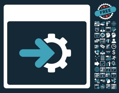 COG Tümleştirme takvim sayfa düz vektör simge Bonus ile