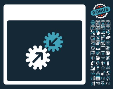 Gears entegrasyonu takvim sayfa düz vektör simge Bonus ile