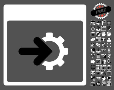 COG Tümleştirme takvim sayfa düz vektör simge Bonus ile