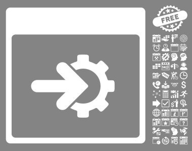 COG Tümleştirme takvim sayfa düz vektör simge Bonus ile