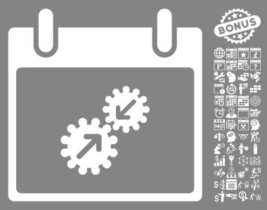 Gears entegrasyonu takvim gün düz vektör simge Bonus ile