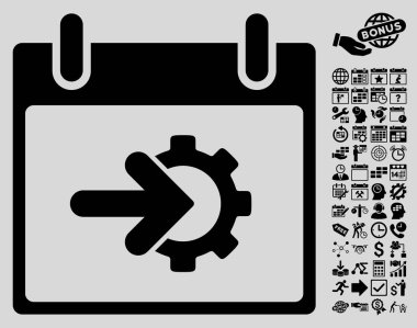 COG Tümleştirme takvim gün düz vektör simge Bonus ile