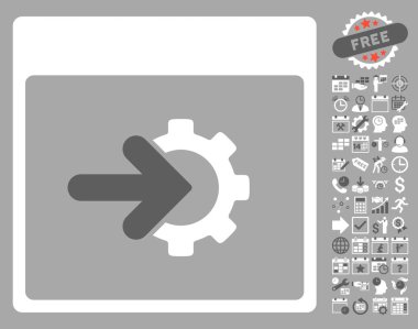 COG Tümleştirme takvim sayfa düz vektör simge Bonus ile