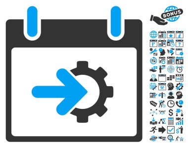 COG Tümleştirme takvim gün düz vektör simge Bonus ile