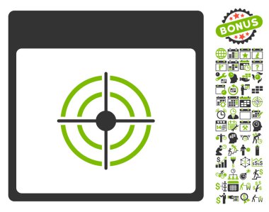 Bullseye takvim sayfa düz vektör simge Bonus ile