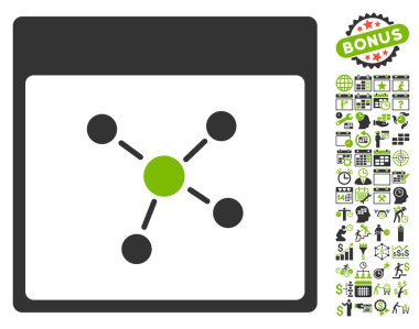 Bağlantıları ile Bonus sayfa düz vektör simge takvim