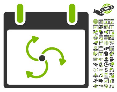 Siklon takvim gün düz vektör simge Bonus ile