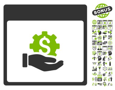 Finansal kalkınma el takvim sayfa düz vektör simgesi Bonus ile