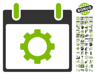 Vites seçenekleri takvim gün düz vektör simgesi Bonus ile