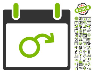 İktidarsızlık takvim gün düz vektör simge Bonus ile