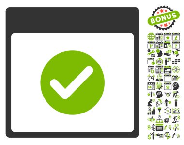 Ok takvim gün düz vektör simge Bonus ile