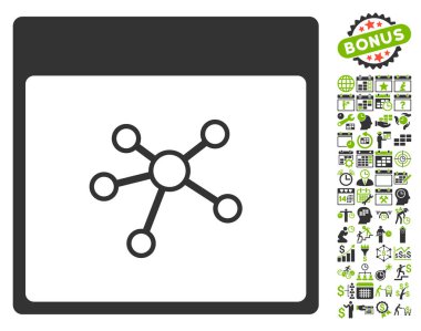 Linkler sayfa düz vektör simge Bonus ile takvim