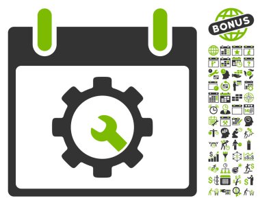 Seçenekleri araçlar takvim gün düz vektör simgesi Bonus ile