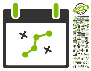 Yol puan Bonus ile gün düz vektör simge takvim