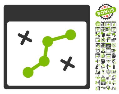 Yol puan Bonus ile sayfa düz vektör simge takvim