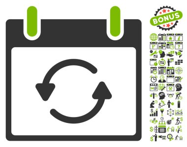 Takvim gün düz vektör simge Bonus ile yenileme