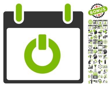 Takvim gün düz vektör simge Bonus ile açın