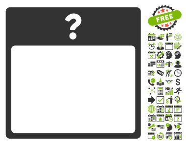 Bonus ile bilinmeyen gün takvim sayfa düz vektör simgesi