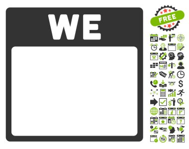 Çarşamba ile Bonus sayfa düz vektör simge takvim