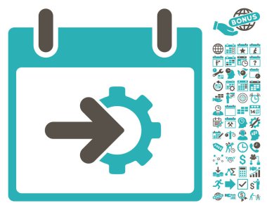 COG Tümleştirme takvim gün düz vektör simge Bonus ile