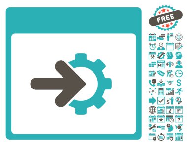 COG Tümleştirme takvim sayfa düz vektör simge Bonus ile