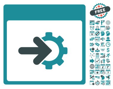 COG Tümleştirme takvim sayfa düz vektör simge Bonus ile