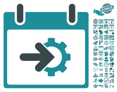 COG Tümleştirme takvim gün düz vektör simge Bonus ile