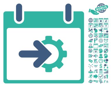 COG Tümleştirme takvim gün düz vektör simge Bonus ile