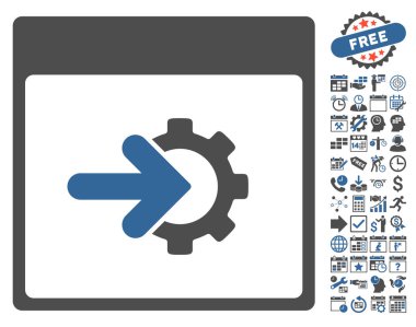 COG Tümleştirme takvim sayfa düz vektör simge Bonus ile
