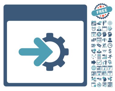 COG Tümleştirme takvim sayfa düz vektör simge Bonus ile