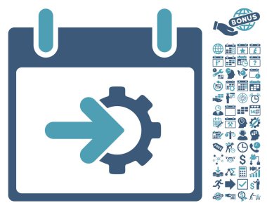 COG Tümleştirme takvim gün düz vektör simge Bonus ile