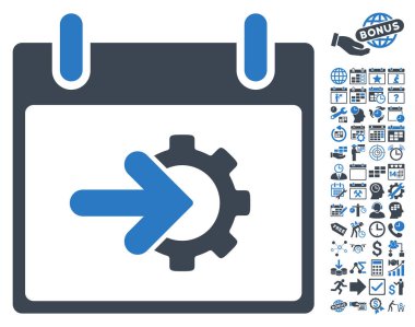COG Tümleştirme takvim gün düz vektör simge Bonus ile