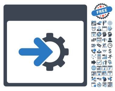 COG Tümleştirme takvim sayfa düz vektör simge Bonus ile