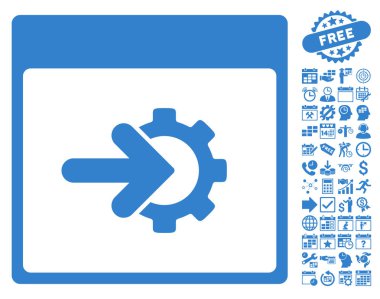 COG Tümleştirme takvim sayfa düz vektör simge Bonus ile