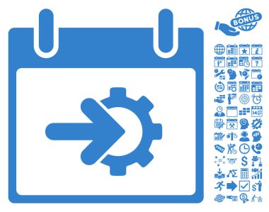 COG Tümleştirme takvim gün düz vektör simge Bonus ile