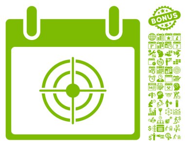 Bullseye takvim gün düz vektör simge Bonus ile