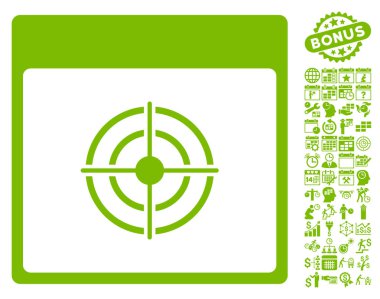 Bullseye takvim sayfa düz vektör simge Bonus ile