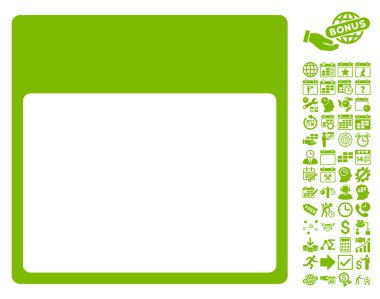 Takvim sayfası şablon düz vektör simgesi Bonus ile