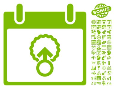 Hücre penetrasyon takvim gün düz vektör simgesi Bonus ile