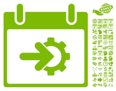 COG Tümleştirme takvim gün düz vektör simge Bonus ile