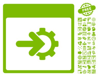 COG Tümleştirme takvim sayfa düz vektör simge Bonus ile